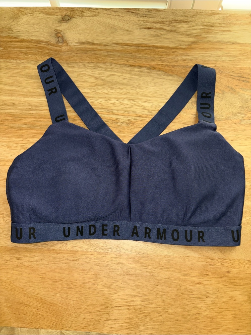 Under Armour Women's Navy Sports Bra - Supportive Strappy Design